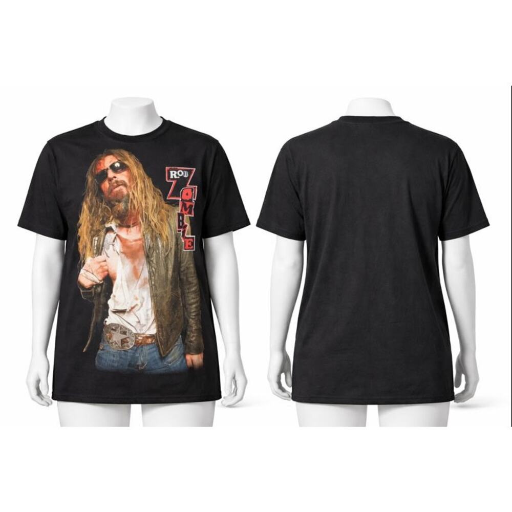 y2k Rob Zombie Graphic Band T-Shirt XL Hanes heavy Black Horror Rock Tee